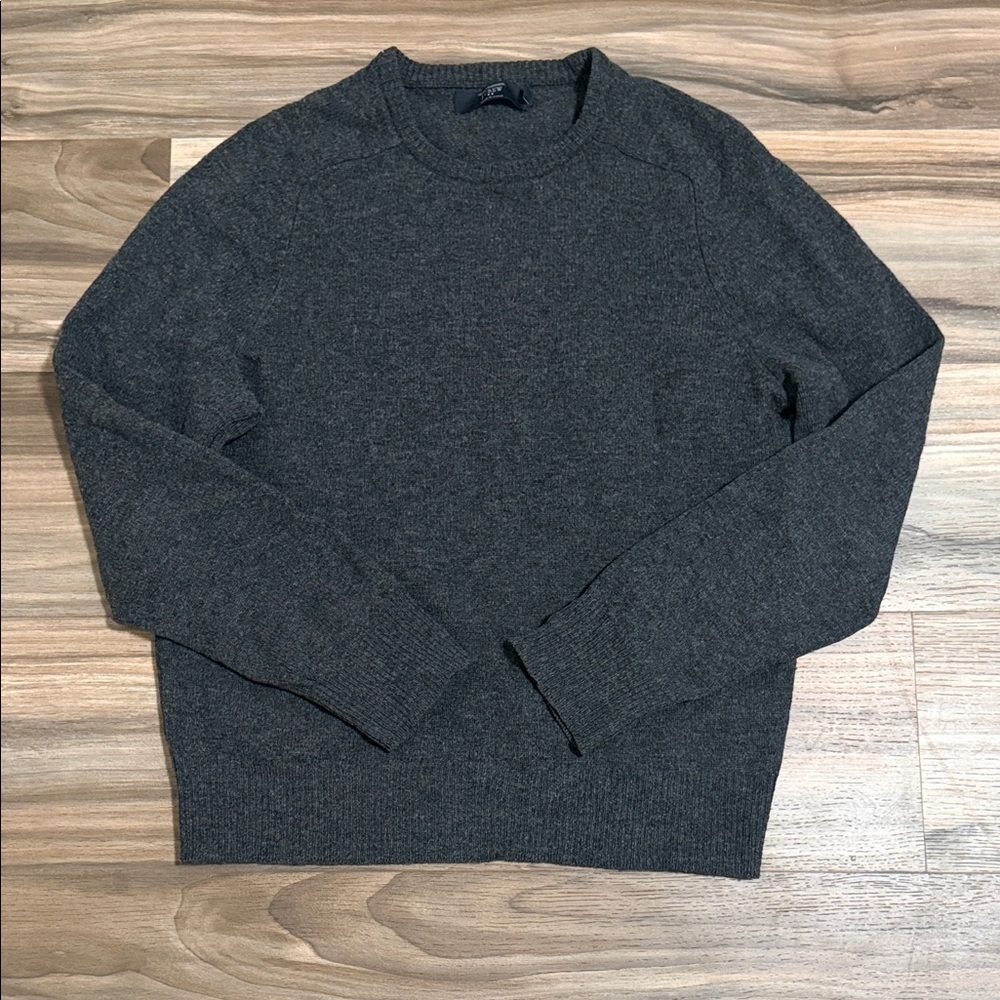 J. Crew 100% Lambswool Sweater Dark Gray Women’s Sz. S Crew Neck L/S Cozy